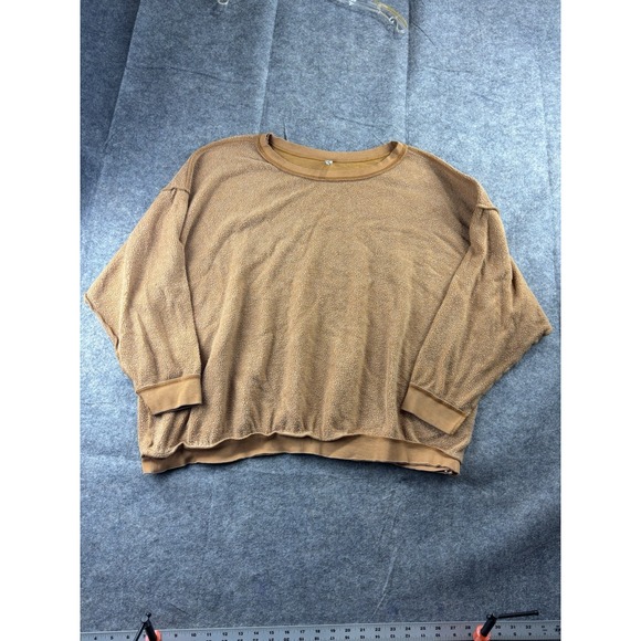 Free People Tops - Intimately Free People Women's L Kelly Orange Hippie Oversized Boho Sweatshirt